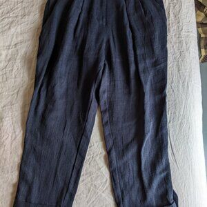 Valerie Dumaine Dark Blue Linen Pants (roomy size S)